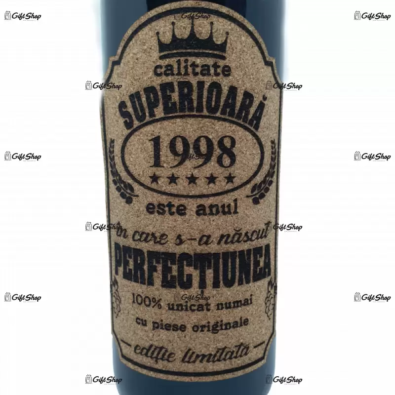1998 este anul in care s-a nascut perfectiunea, editie limitata, vin rosu cabernet sauvignon, demisec, 750ml, 13.5% alcool