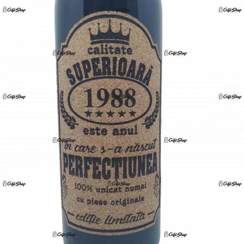 1988 este anul in care s-a nascut perfectiunea, editie limitata, vin rosu cabernet sauvignon, demisec, 750ml, 13.5% alcool