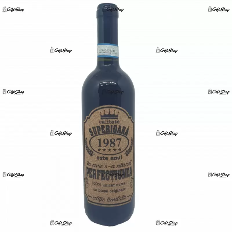 1987 este anul in care s-a nascut perfectiunea, editie limitata, vin rosu cabernet sauvignon, demisec, 750ml, 13.5% alcool