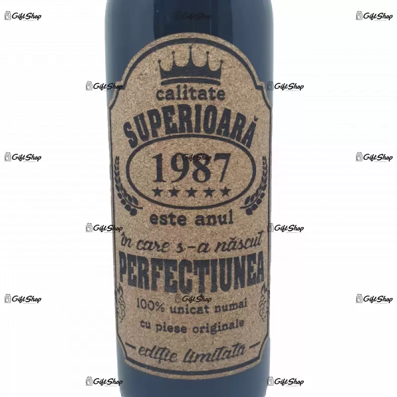 1987 este anul in care s-a nascut perfectiunea, editie limitata, vin rosu cabernet sauvignon, demisec, 750ml, 13.5% alcool
