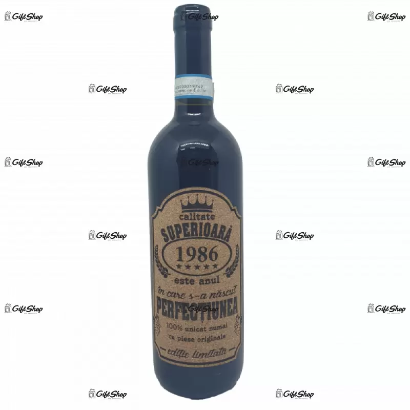 1986 este anul in care s-a nascut perfectiunea, editie limitata, vin rosu cabernet sauvignon, demisec, 750ml, 13.5% alcool