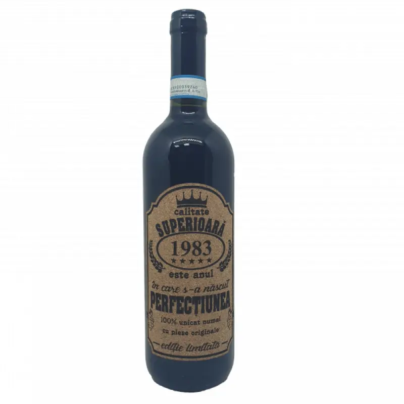 1983 este anul in care s-a nascut perfectiunea, eticheta pluta cu mesaj