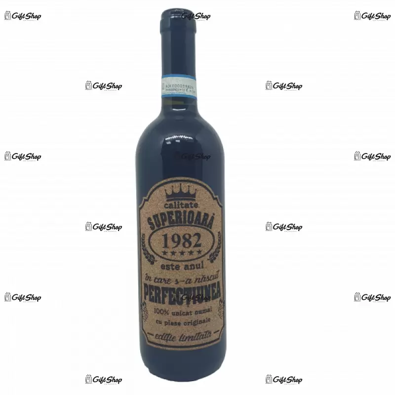1982 este anul in care s-a nascut perfectiunea, editie limitata, vin rosu cabernet sauvignon, demisec, 750ml, 13.5% alcool