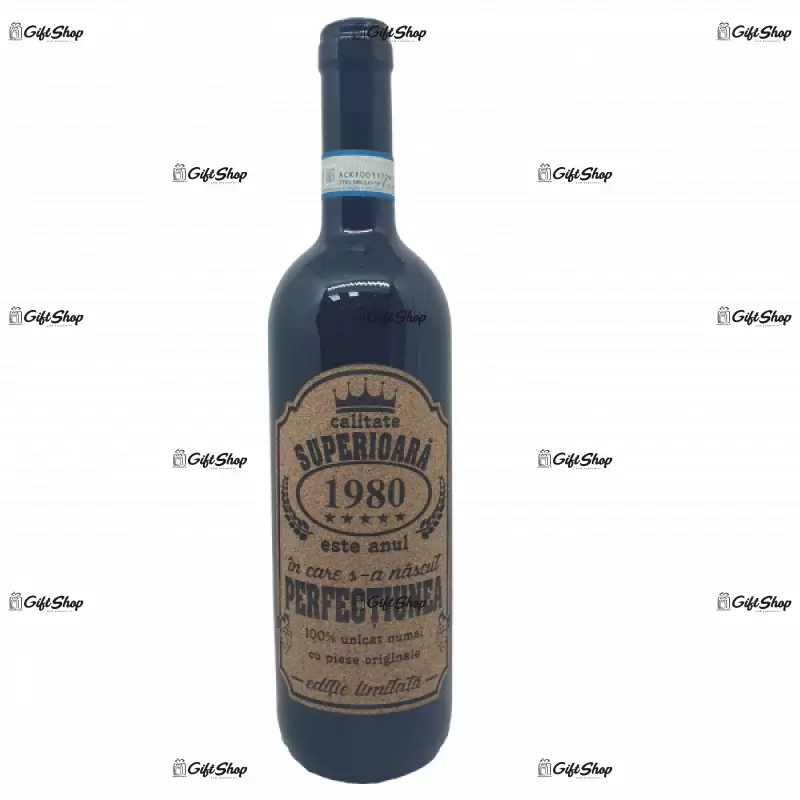 1980 este anul in care s-a nascut perfectiunea, editie limitata, vin rosu cabernet sauvignon, demisec, 750ml, 13.5% alcool