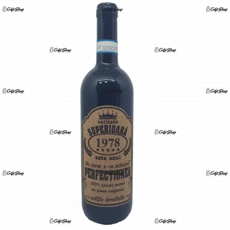 1978 este anul in care s-a nascut perfectiunea, editie limitata, vin rosu cabernet sauvignon, demisec, 750ml, 13.5% alcool