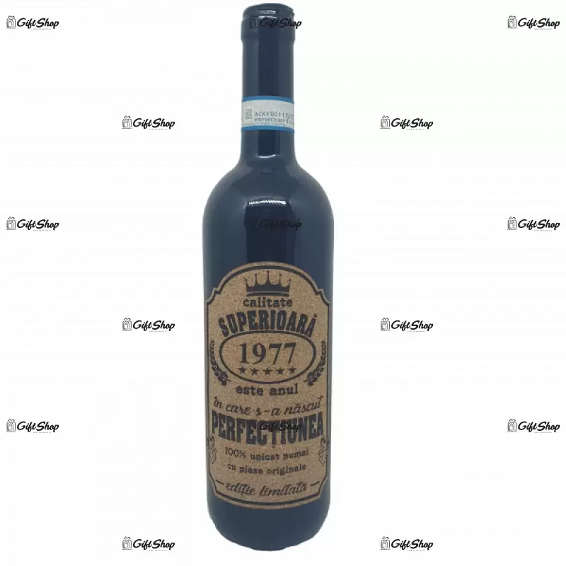 1977 este anul in care s-a nascut perfectiunea, editie limitata, vin rosu cabernet sauvignon, demisec, 750ml, 13.5% alcool