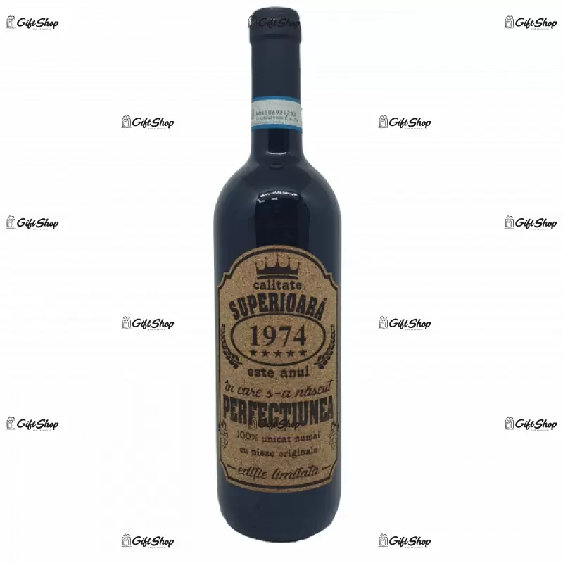1974 este anul in care s-a nascut perfectiunea, editie limitata, vin rosu cabernet sauvignon, demisec, 750ml, 13.5% alcool