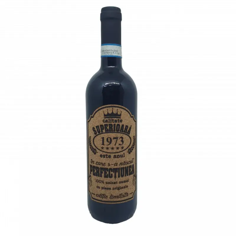 1973 este anul in care s-a nascut perfectiunea, eticheta pluta cu mesaj