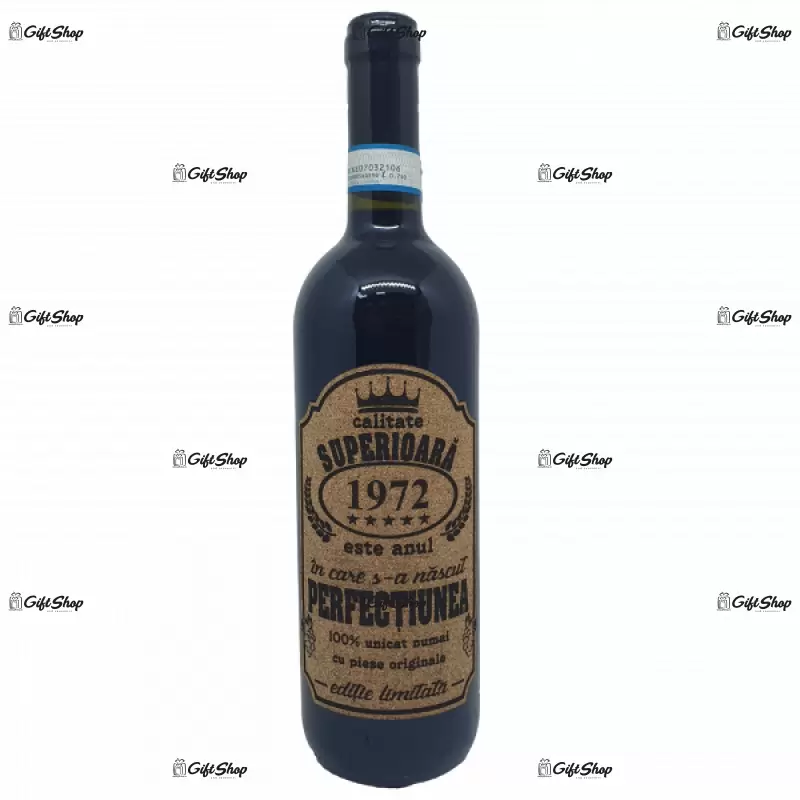 1972 este anul in care s-a nascut perfectiunea, editie limitata, vin rosu cabernet sauvignon, demisec, 750ml, 13.5% alcool