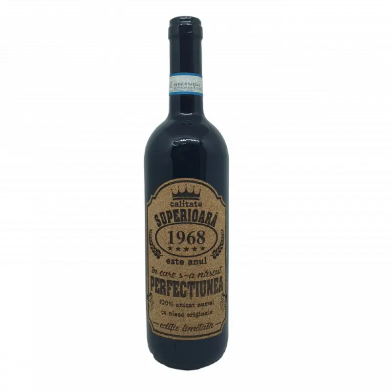 1968 este anul in care s-a nascut perfectiunea, eticheta pluta cu mesaj