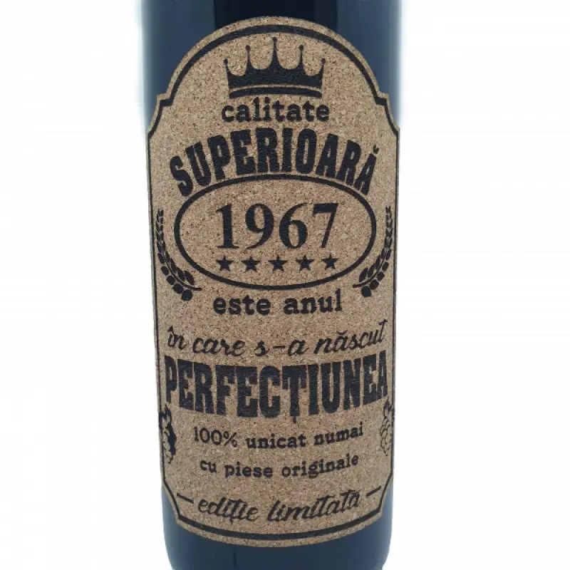 1967 este anul in care s-a nascut perfectiunea, eticheta pluta cu mesaj