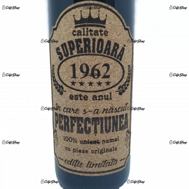 1962 este anul in care s-a nascut perfectiunea, editie limitata, vin rosu cabernet sauvignon, demisec, 750ml, 13.5% alcool