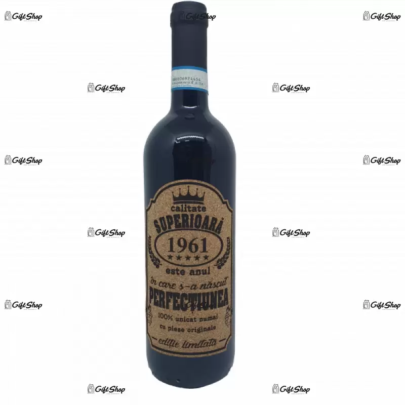 1961 este anul in care s-a nascut perfectiunea, editie limitata, vin rosu cabernet sauvignon, demisec, 750ml, 13.5% alcool