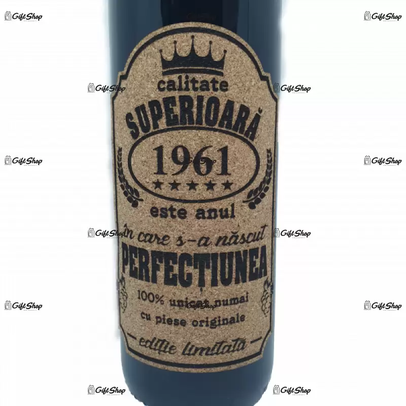 1961 este anul in care s-a nascut perfectiunea, editie limitata, vin rosu cabernet sauvignon, demisec, 750ml, 13.5% alcool