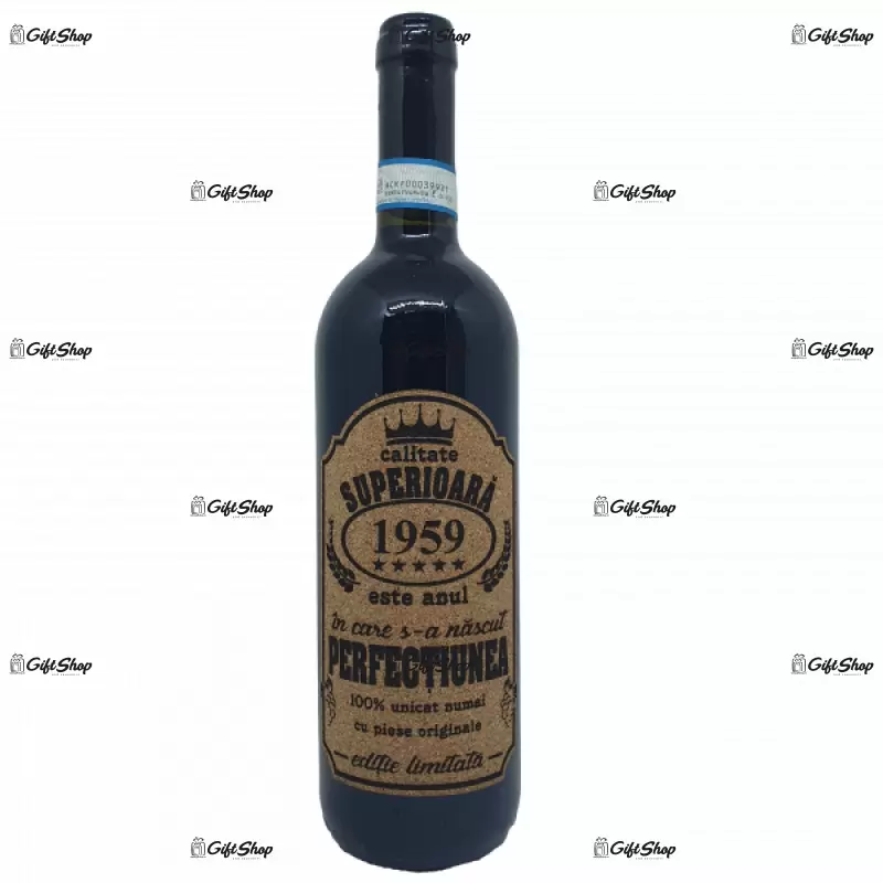 1959 este anul in care s-a nascut perfectiunea, editie limitata, vin rosu cabernet sauvignon, demisec, 750ml, 13.5% alcool