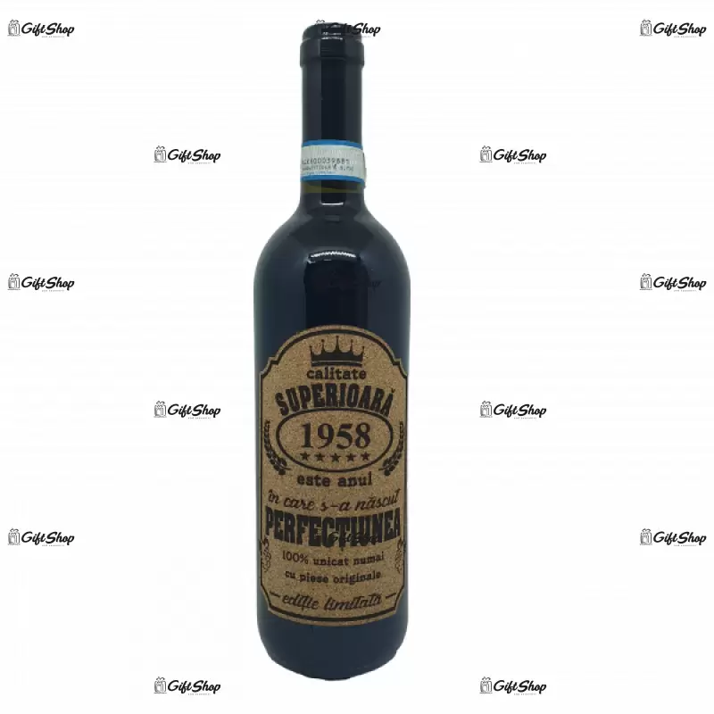 1958 este anul in care s-a nascut perfectiunea, editie limitata, vin rosu cabernet sauvignon, demisec, 750ml, 13.5% alcool
