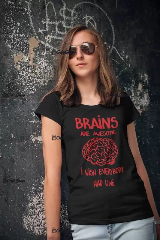 Brains are awesome, tricou cu mesaj f