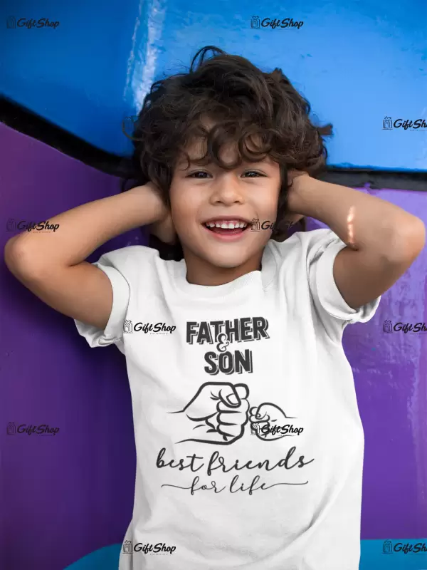 Father & son best friends for life , tricou cu mesaj 1c