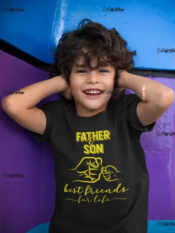 Father & son best friends for life , tricou cu mesaj 1c