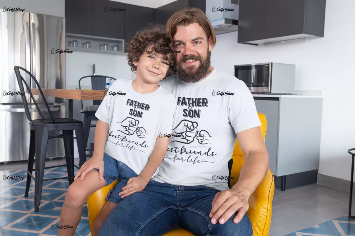 Father & son best friends for life , set 2 tricouri cu mesaje  1