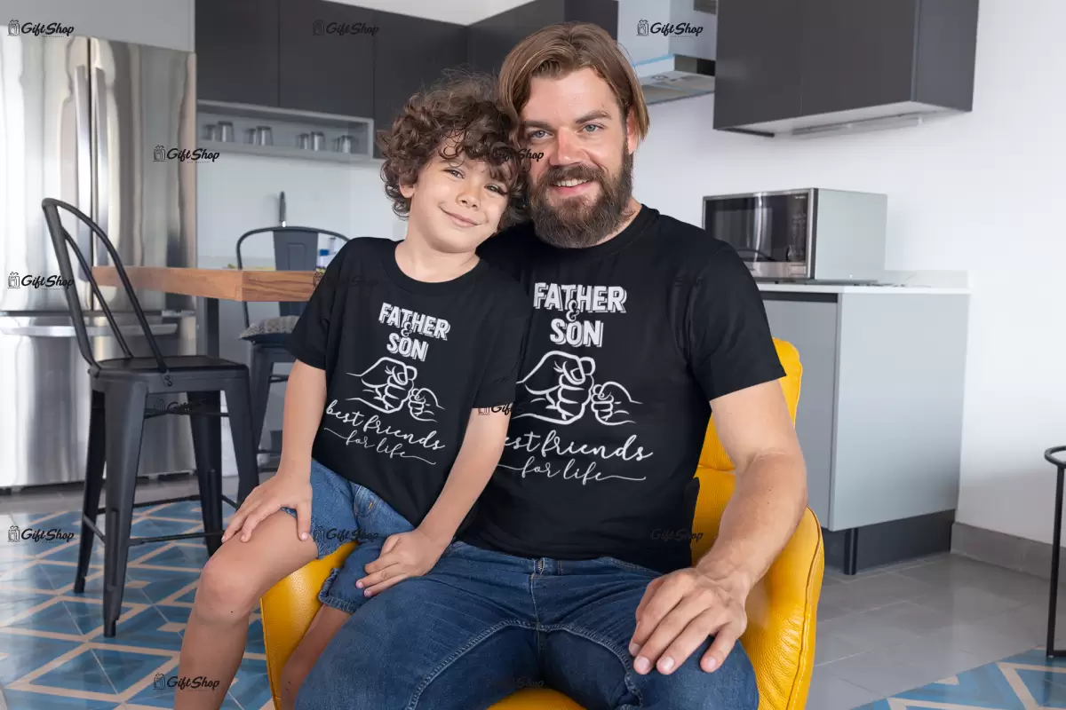 Father & son best friends for life , set 2 tricouri cu mesaje  1