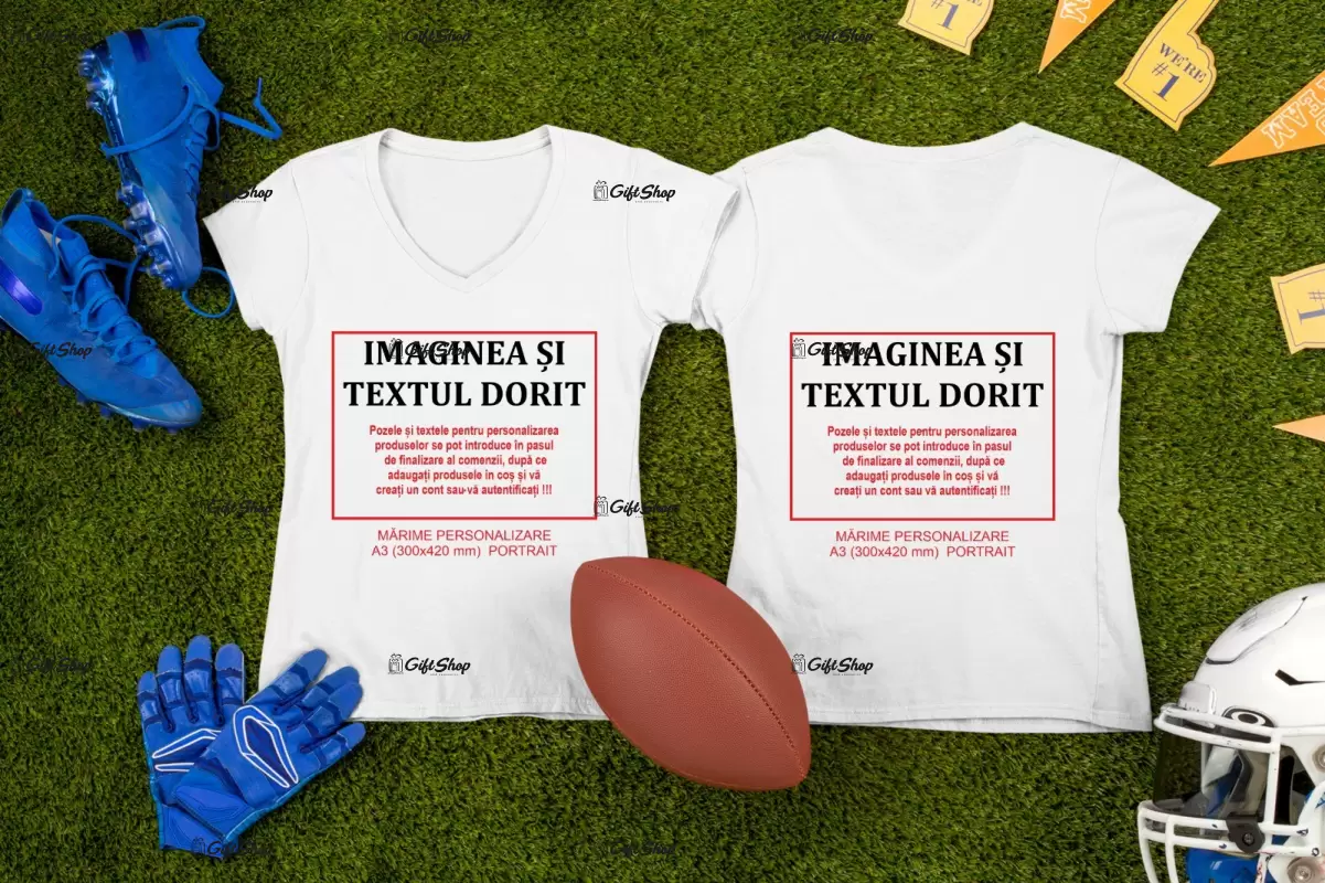 Set 2 tricouri personalizate, marime a 3, 300x420 mm in functie de grafica
