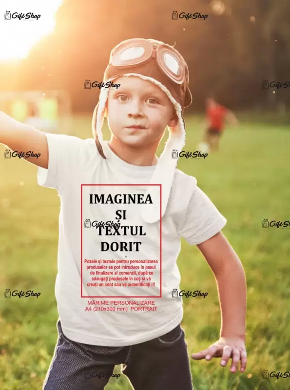 Tricou copil personalizat fata portrait, marime a4 200x300 mm in functie de grafica