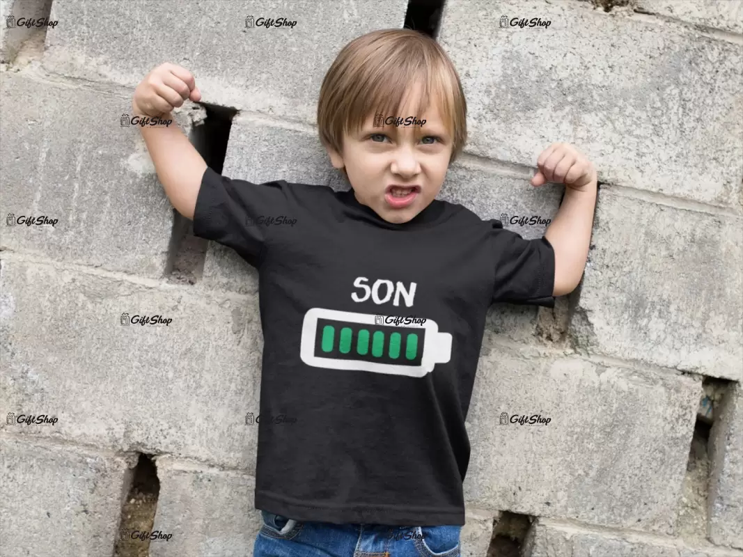 Battery son, tricou cu mesaj