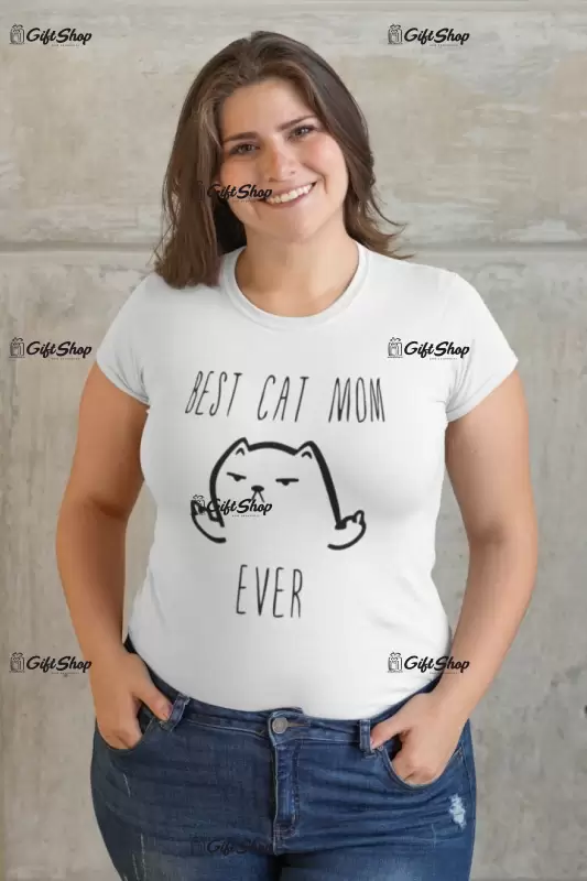 Best cat mom, tricou cu mesaj
