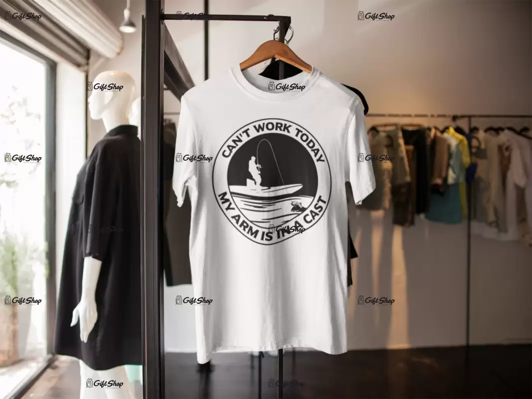 Can`t work today ..., tricou cu mesaj