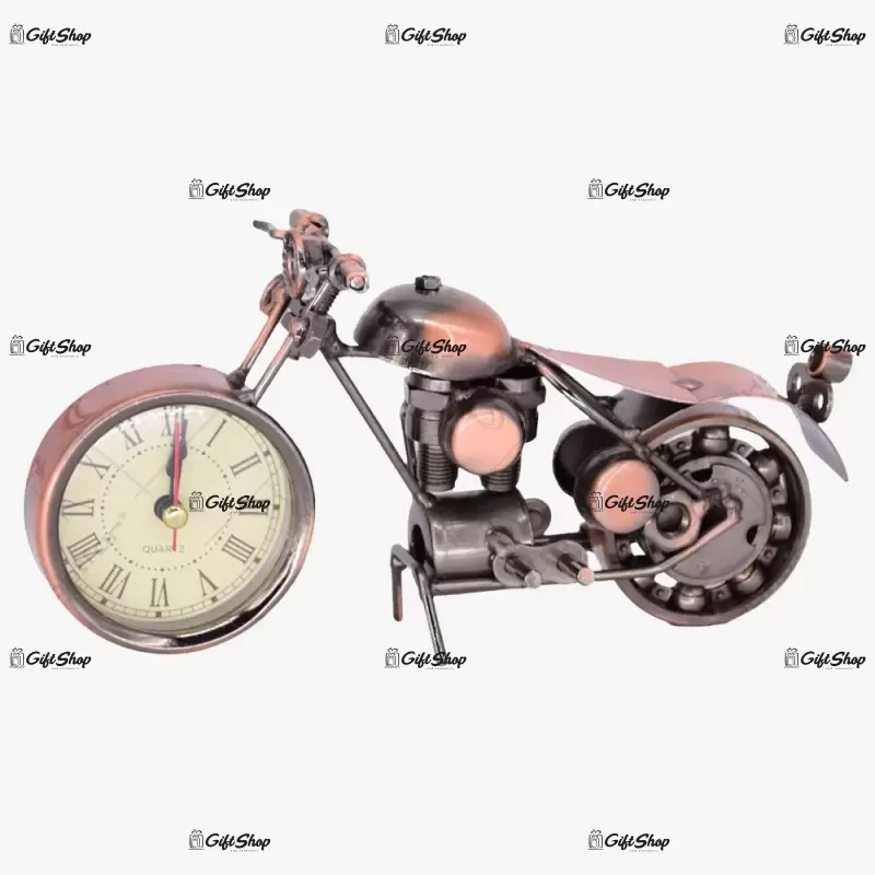 Motocicleta cu ceas din metal a