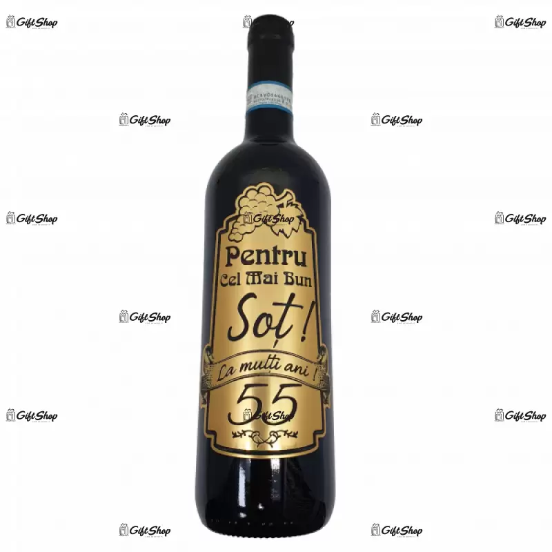 Pentru cel mai bun sot si anul dorit eticheta metalica aurie, vin rosu cabernet sauvignon, demisec, 750ml, 13.5% alcool