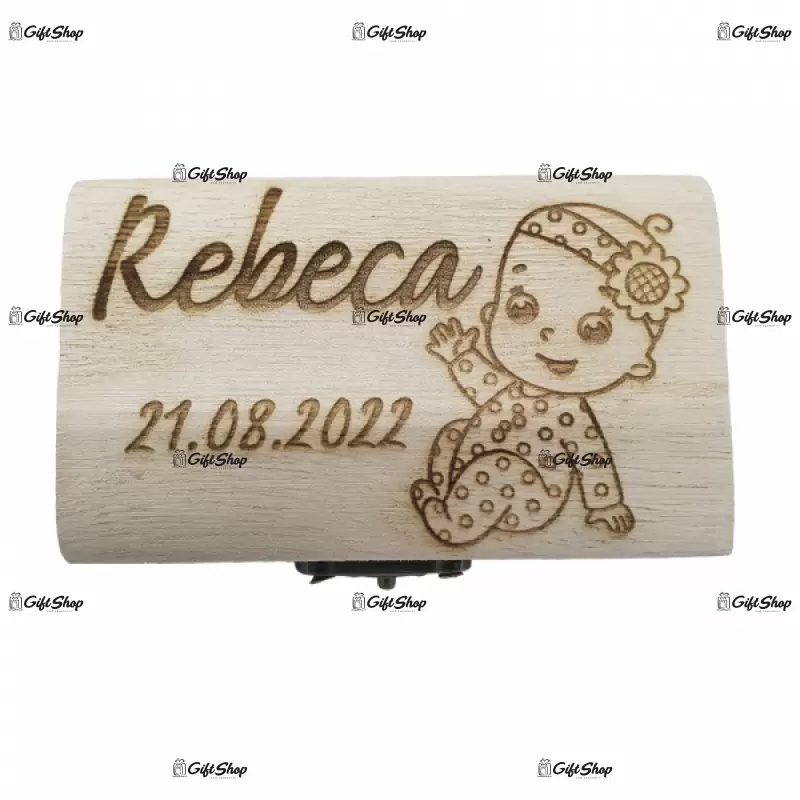 Cufar din lemn personalizat cu mesaj