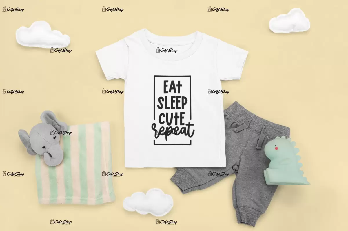 Eat sleep cute repeat , tricou cu mesaj, tgs0376