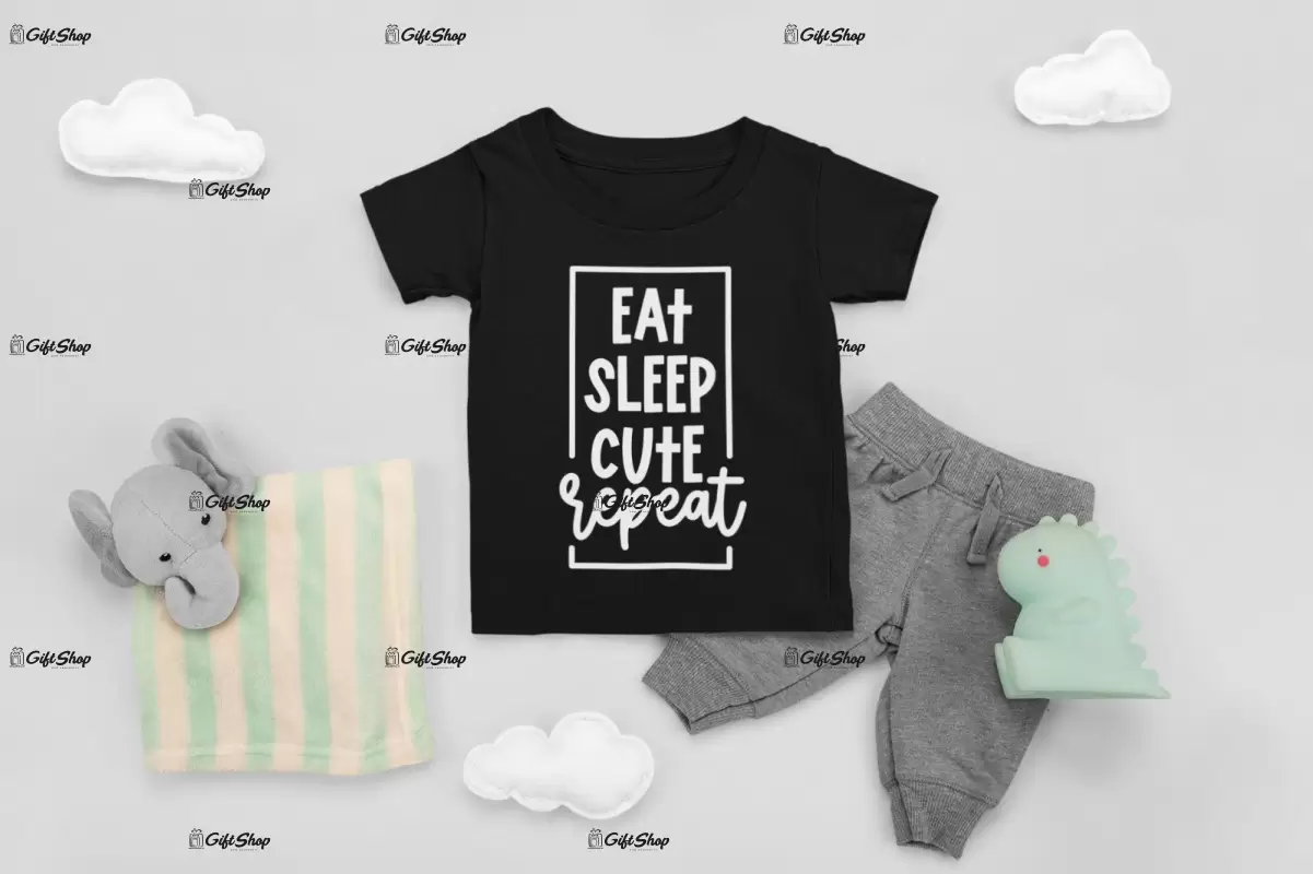 Eat sleep cute repeat , tricou cu mesaj, tgs0376
