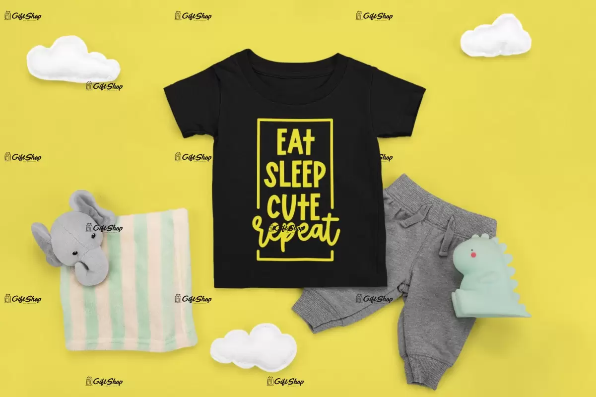 Eat sleep cute repeat , tricou cu mesaj, tgs0376