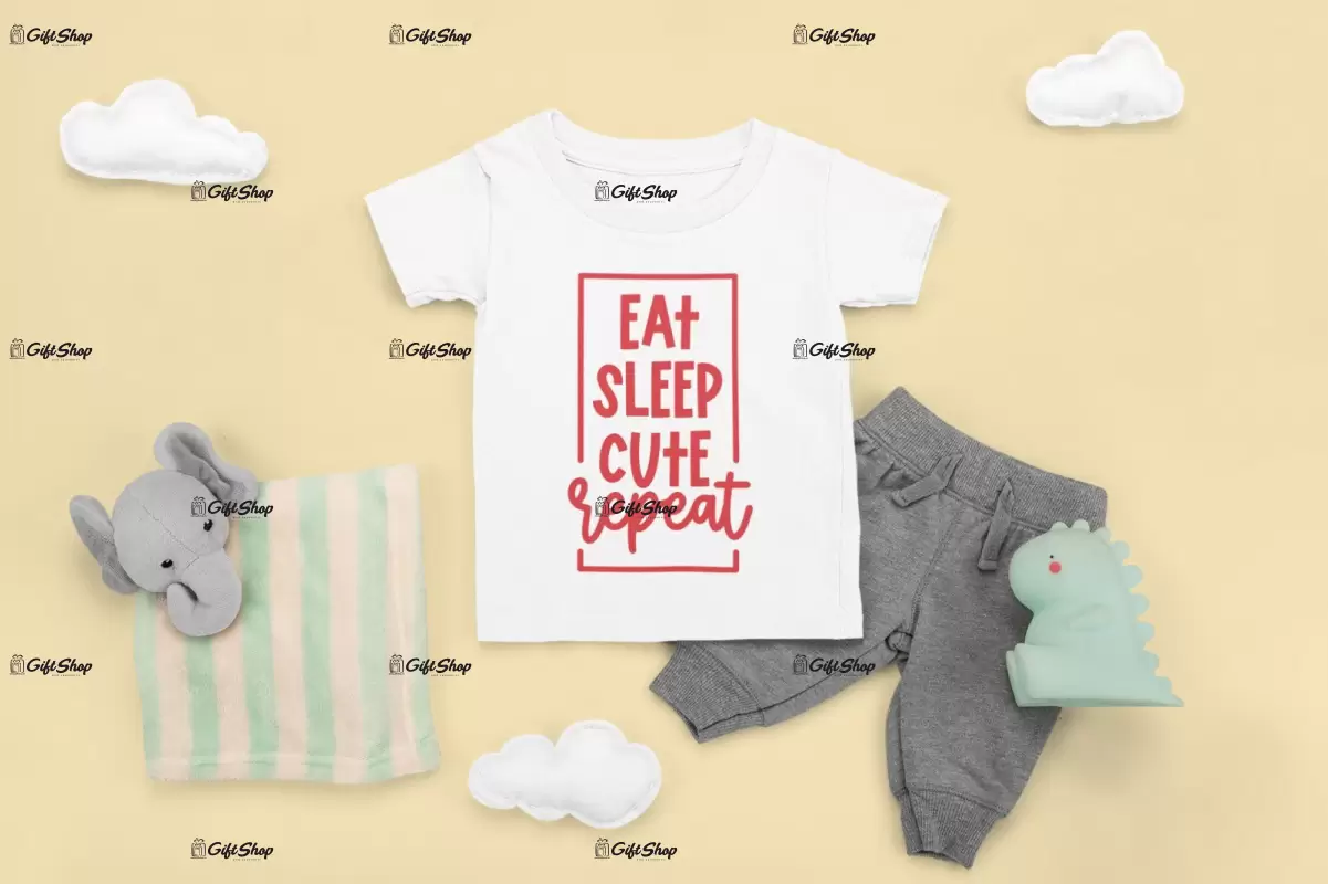 Eat sleep cute repeat , tricou cu mesaj, tgs0376