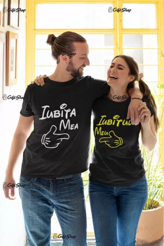 Iubita mea, iubitul meu, set 2 tricouri cu mesaje