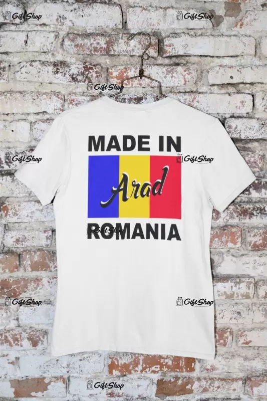 Made in ( se adauga orasul  pentru grafica ), tricou cu mesaj