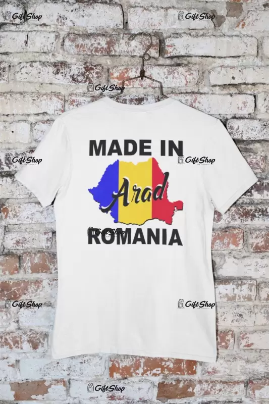 Made in ( se adauga orasul pentru grafica ) romania, tricou cu mesaj