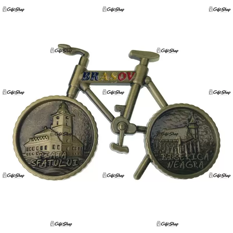 Brasov, magnet forma bicicleta din metal