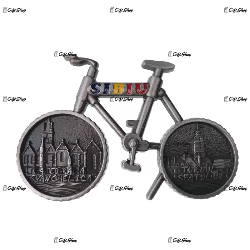 Sibiu, magnet forma bicicleta din metal