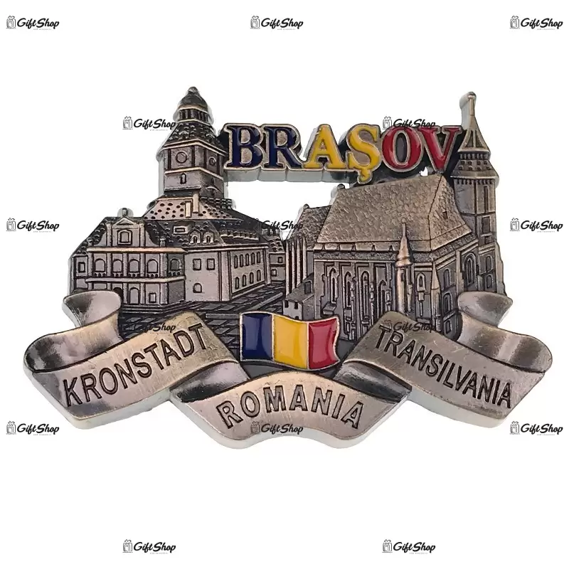 Brasov, magnet din metal, model a