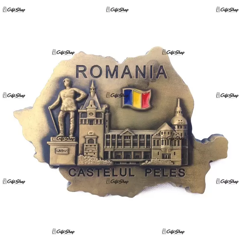 Castelul peles, magnet forma harta din metal