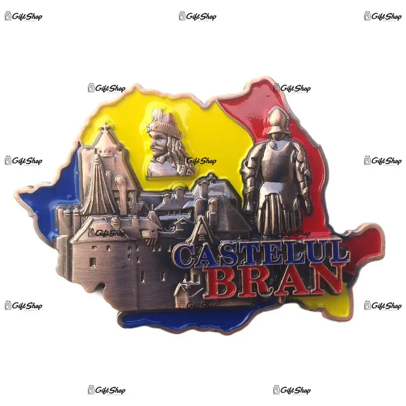 Magnet harta metalic cu castelul bran