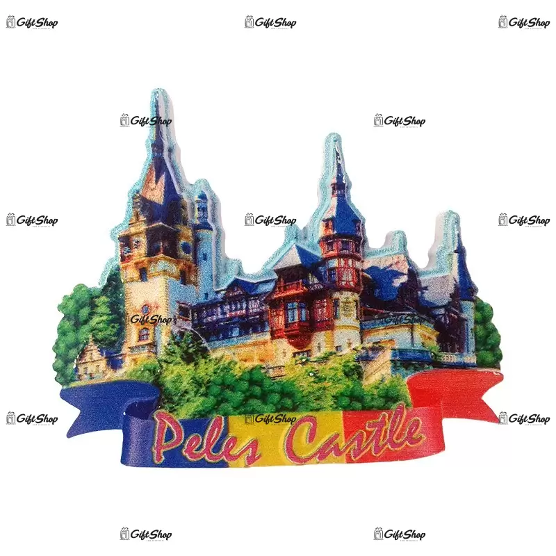 Castelul peles, magnet din rasina, model a