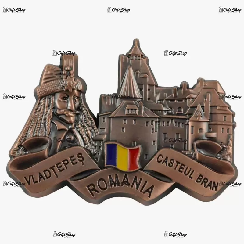 Magnet pentru frigider realizat din metal – design vlad tepes-castelul bran a