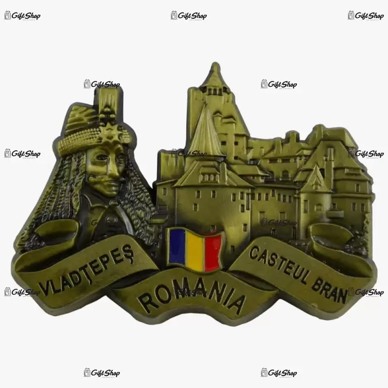 Magnet pentru frigider realizat din metal – design vlad tepes-castelul bran a
