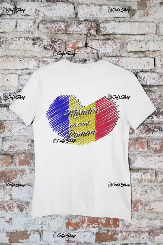 Mandru ca sunt roman, tricou cu mesaj, model 2