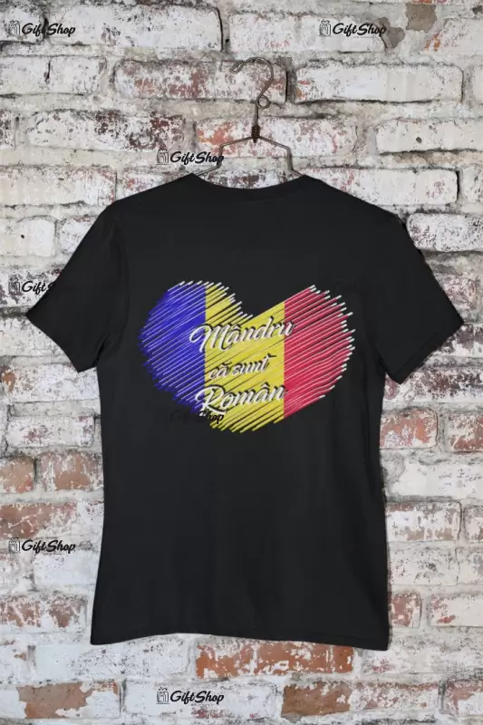 Mandru ca sunt roman, tricou cu mesaj, model 2